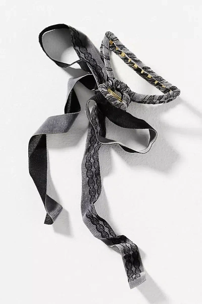 By Anthropologie Velvet Bow Hair Claw Clip In Gray