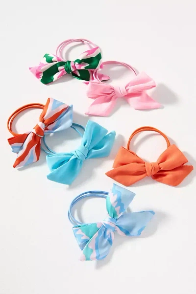 By Anthropologie Vibrant Bow Hair Ties, Set Of 6 In Multicolor