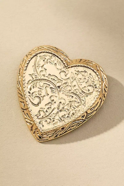 By Anthropologie Vintage Heart Brooch In Gold