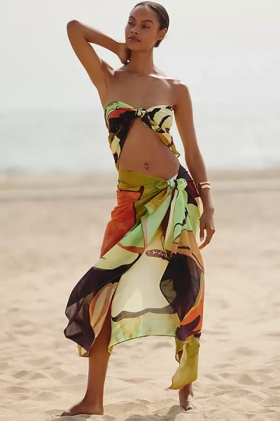By Anthropologie Vismaya Printed Cotton Scarf Top