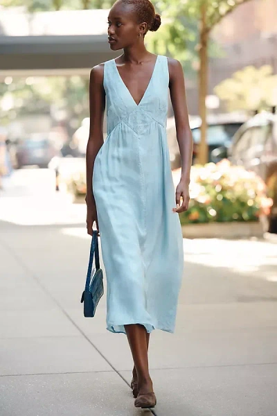 By Anthropologie V-neck Midi Dress In Blue