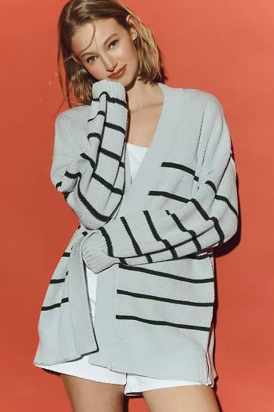 By Anthropologie Waffle Cardigan Sweater In Gray