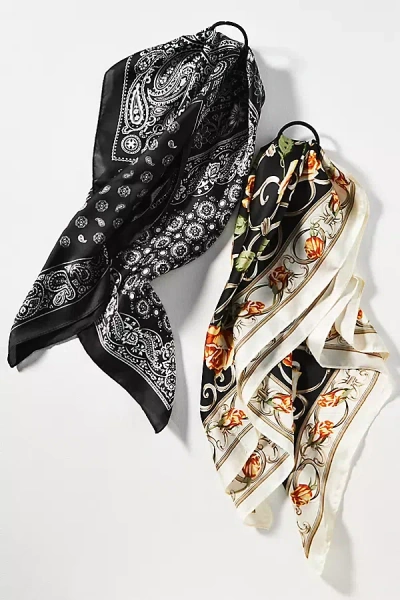 By Anthropologie Wallpaper Floral Hair Scarves, Set Of 2 In Multi
