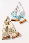 By Anthropologie Wallpaper Floral Hair Scarves, Set Of 2 In Blue