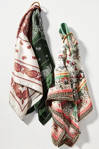 By Anthropologie Wallpaper Floral Hair Scarves, Set Of 2 In Multi