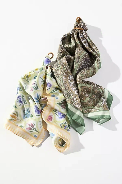 By Anthropologie Wallpaper Floral Hair Scarves, Set Of 2 In Multi