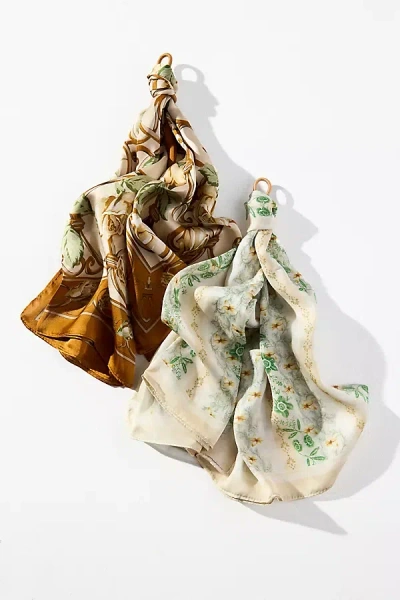 By Anthropologie Wallpaper Floral Hair Scarves, Set Of 2 In Multi