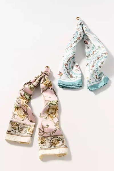 By Anthropologie Wallpaper Floral Hair Scarves, Set Of 2 In Multi