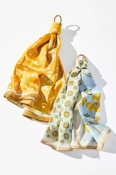 By Anthropologie Wallpaper Floral Hair Scarves, Set Of 2 In Multi
