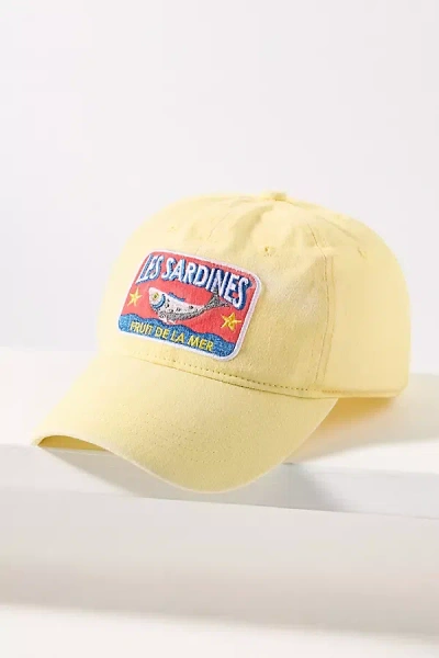 By Anthropologie Washed Cotton Nautical Baseball Cap In Yellow