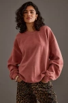 By Anthropologie Washed Sweatshirt In Orange