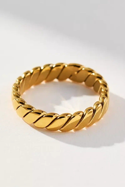 By Anthropologie Water-resistant Band Ring In Gold