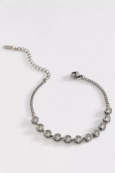 By Anthropologie Water Resistant Cubic Zirconia Bracelet In Silver