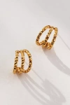 By Anthropologie Water-resistant Textured Huggie Hoop Earrings In Gold