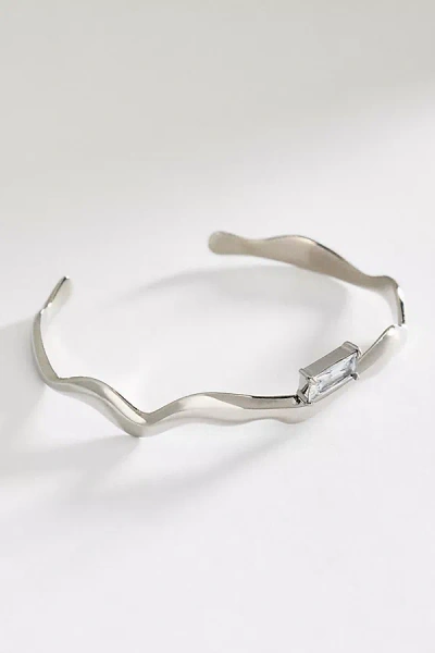 By Anthropologie Water Resistant Wavy Cuff Bracelet In Metallic