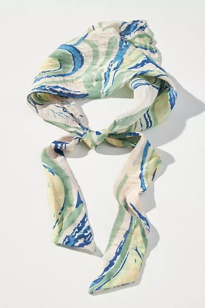 By Anthropologie Watercolor Hair Scarf In Green