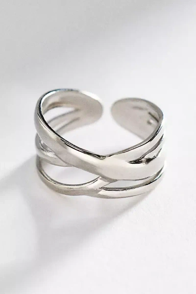 By Anthropologie Water-resistant Open Stacked Band Ring In Silver