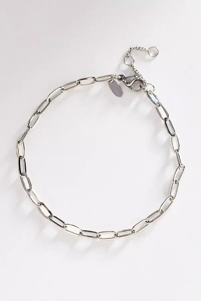 By Anthropologie Water-resistant Paperclip Bracelet In Silver