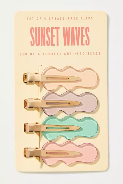 By Anthropologie Wavy Crease-free Hair Clips, Set Of 4 In Multicolor