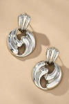 By Anthropologie Wavy Metal Doorknock Earrings In Silver