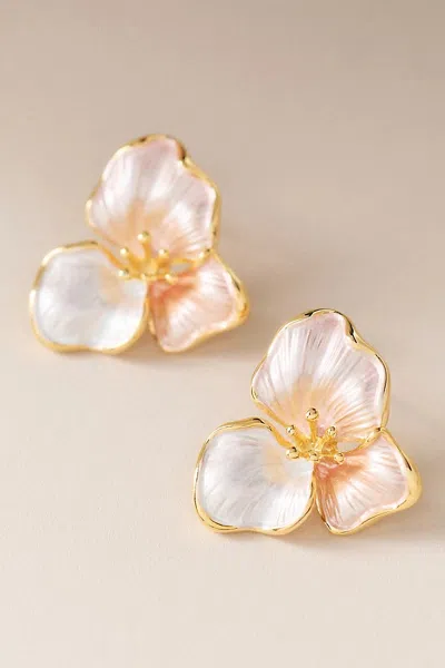 By Anthropologie Weddings Blush Bloom Post Earrings In Multi