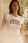 By Anthropologie Weddings Bride Baby Tee In White
