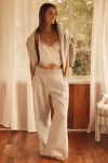 By Anthropologie Weddings Bride Embroidered Sweatpants In Gray
