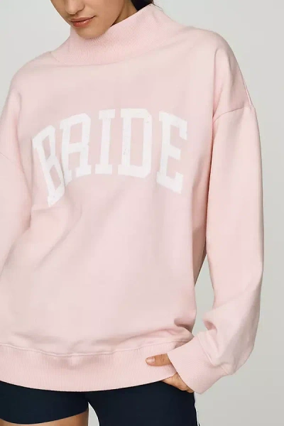 By Anthropologie Weddings Bride Mockneck Sweatshirt In Pink