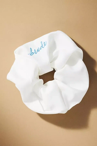 By Anthropologie Weddings Bride Satin Scrunchie In White
