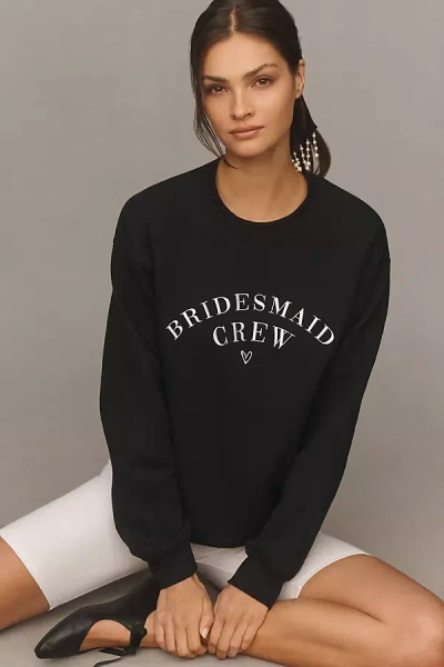By Anthropologie Weddings Bridesmaid Crew-neck Sweatshirt In Black