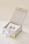 By Anthropologie Weddings Bridesmaid Crystal & Pearl Earrings Gift Box In Silver