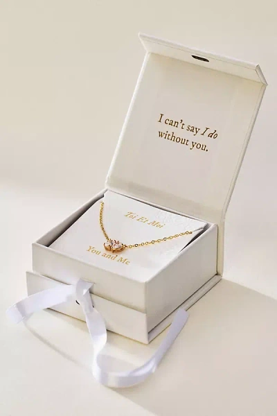 By Anthropologie Weddings Bridesmaid Pendant Necklace Gift Box In Gold