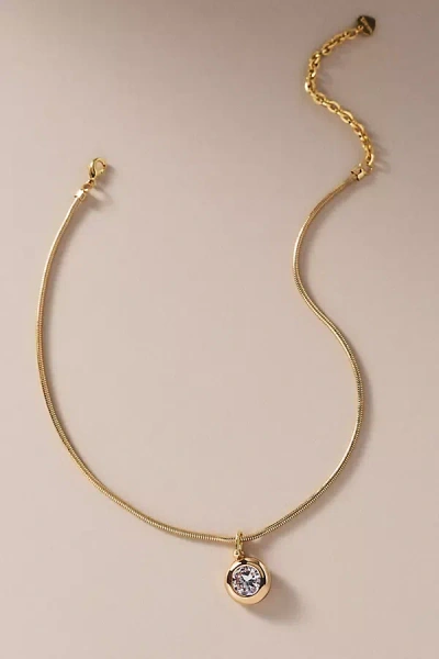 By Anthropologie Weddings By Anthropologie Crystal Bezel Pendant Necklace In Gold