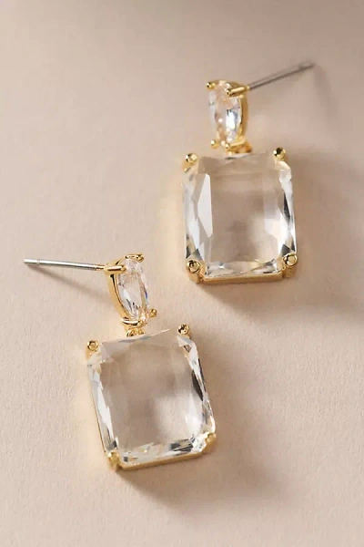 By Anthropologie Weddings By Anthropologie Square Crystal Drop Earrings In Gold