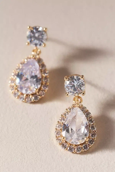 By Anthropologie Weddings Crystal Teardrop Earrings In Gold