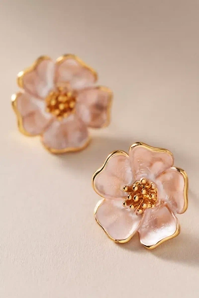By Anthropologie Weddings Hibiscus Flower Post Earrings In Gold