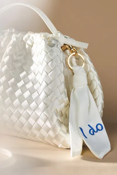 By Anthropologie Weddings I Do Knotted Ribbon Bag Charm In White