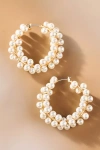 By Anthropologie Weddings Multi Pearl Large Hoop Earrings