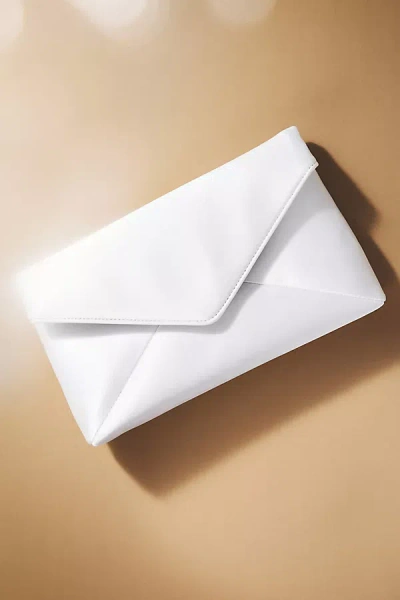 By Anthropologie Weddings Satin Envelope Clutch In White