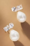 By Anthropologie Weddings Shaped Crystals Pearl Drop Earrings In Gold