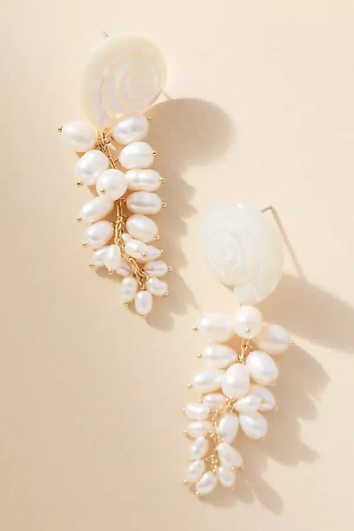 By Anthropologie Weddings Shell & Pearl Cluster Drop Earrings