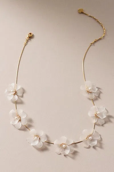By Anthropologie Weddings Soft Flower Choker Necklace In Silver