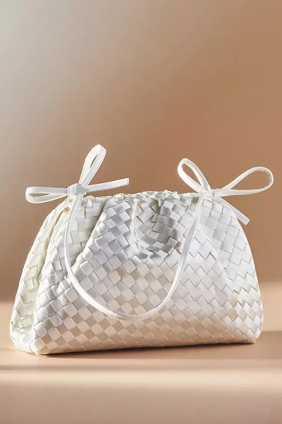 By Anthropologie Weddings The Frankie Clutch: Woven Satin Edition In White