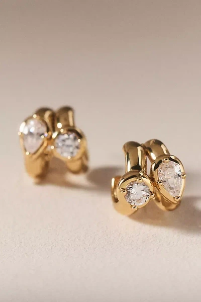 By Anthropologie Weddings Toi Et Moi Bezel Hook Earrings In Gold