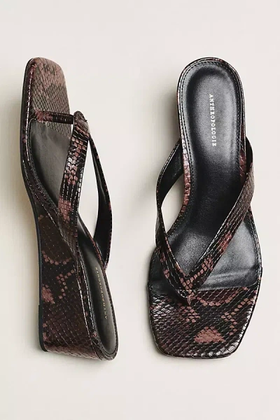 By Anthropologie Wedge Thong Heels In Multi