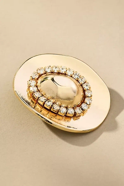 By Anthropologie Western Cowboy Hat Brooch In Gold