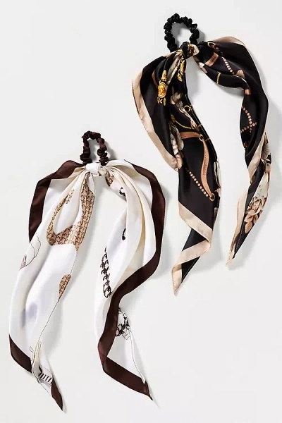 By Anthropologie Western Motif Hair Scarves, Set Of 2 In Sand
