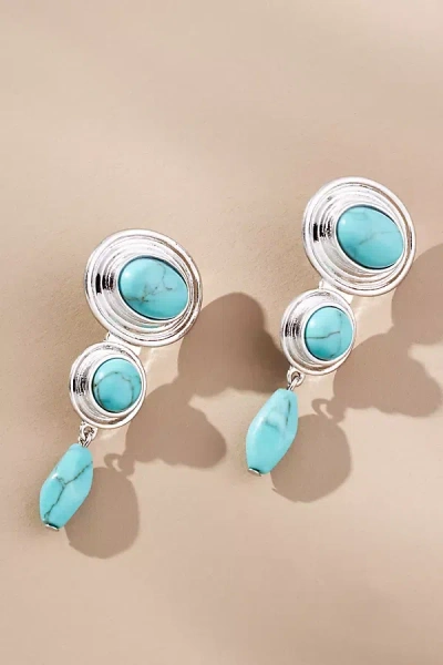 By Anthropologie Western Stone Drop Earrings In Blue