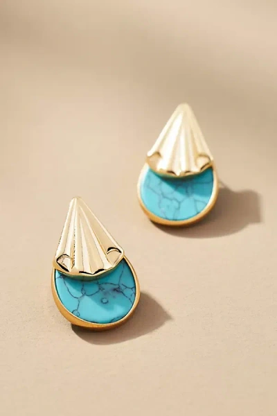 By Anthropologie Western Stone Teardrop Earrings In Blue