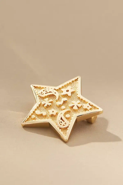 By Anthropologie Western-theme Filigree Brooch In Gold